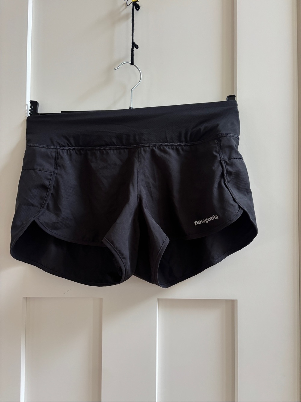 Patagonia Strider Pro shorts in black, size Small.